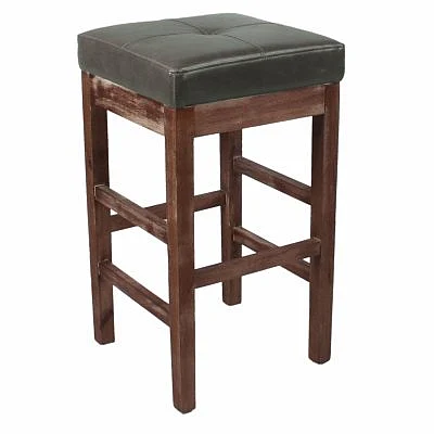 NPD Valencia Bonded Leather Counter Stool Drift Wood Legs in Vintage Gray 108627B-V04