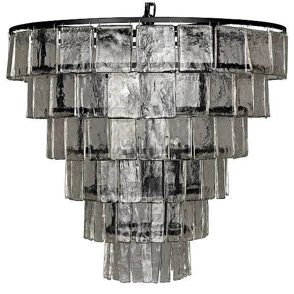 Noir Furniture Carnegie Chandelier, Large in Black Steel LAMP684L