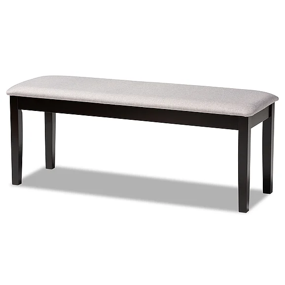 Baxton Studio Teresa Grey Upholstered and Dark Brown Dining Bench 10915