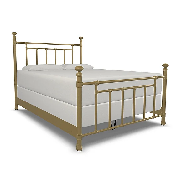 Taylor Gray Home Edin Complete Bed with Metal Profile in Milky Gold - Eastern King 1094-CB-MPF-7-OGD