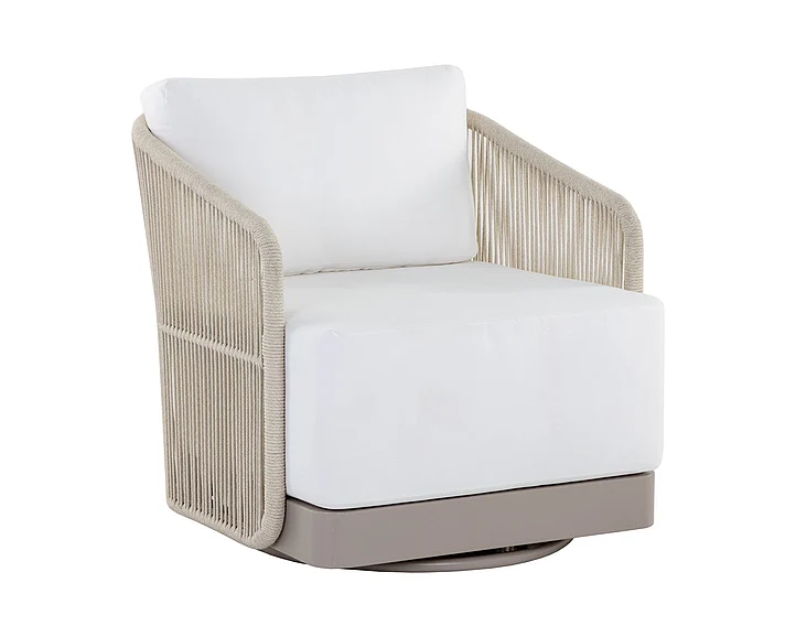 SUNPAN Allariz Swivel Armchair - Greige - Stinson White 109650