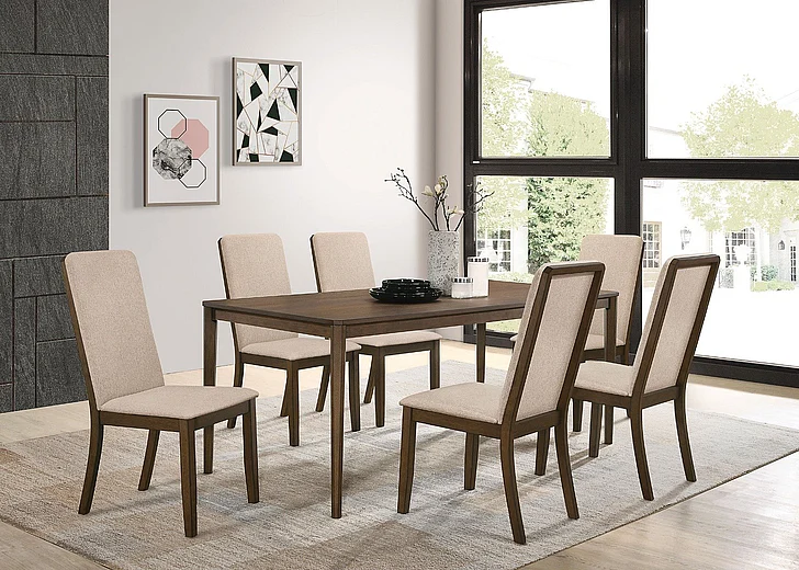 Coaster Furniture Wethersfield 7pc Dining Room Set in Brown