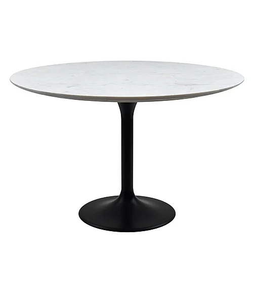 Coast by DK Bliss Dining Table in White Marble/Black 11016