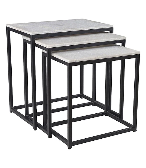 Coast by DK Metro Nesting Bond Accent Nesting Tables in Black Iron 11025
