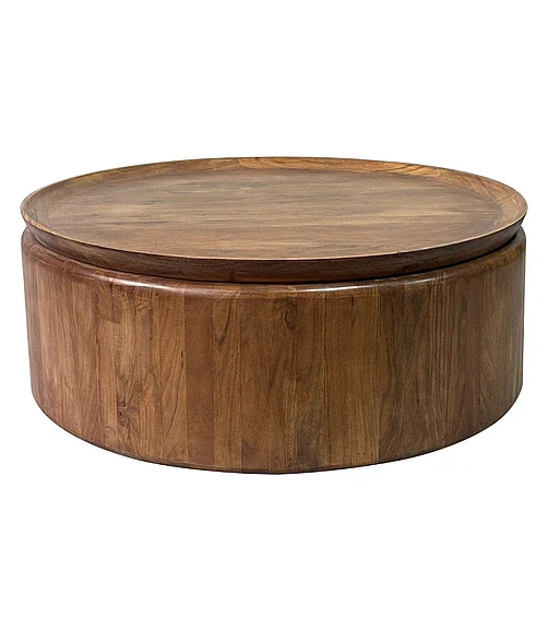 Coast by DK Mesa Barrel Tray Coffee Table in Tecno Brown 11051