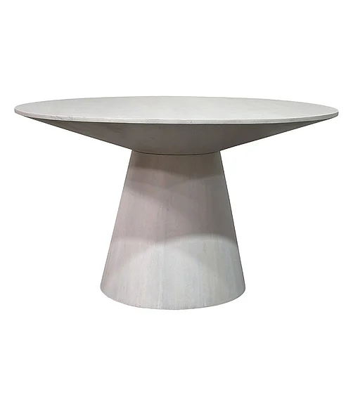 Coast by DK Glacier Round Dining Table in White Wash 11052