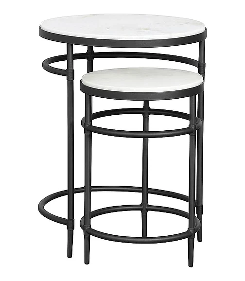 Coast by DK Capri Nesting Tables in Black Powder Coat 11079