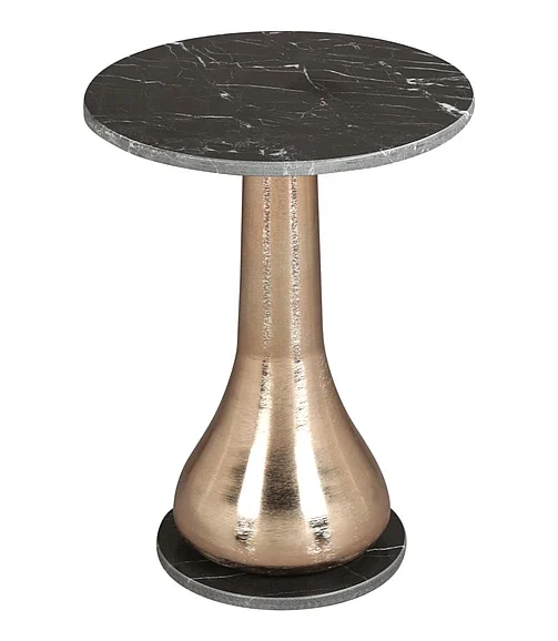 Coast by DK Eden Side Table in Gold Metal / Black Marble 11088
