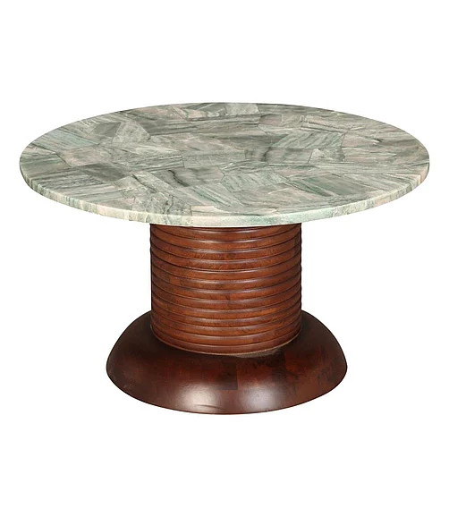 Coast by DK Evoke Coffee Table in Walnut Wood / Green Agate 11111