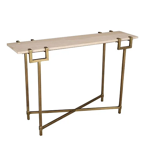 Coast by DK Haven Console in Gold / Light Brown Marble 11119