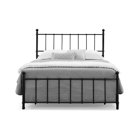 Emma Mason Signature Allora King Flat Rail Spindle Metal Biab in Black