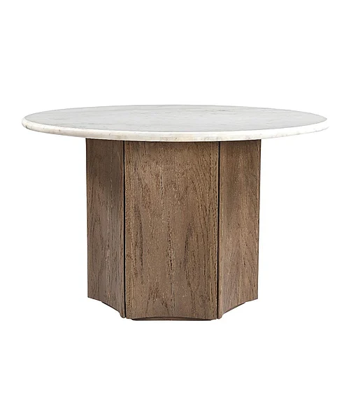 Coast by DK Aurora Marble Top Dining Table in Natural/ Antique 11153
