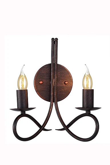 Elegant Lyndon 2 Light Dark Bronze Wall Sconce 1452W9DB