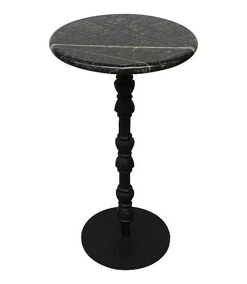 Coast by DK Essence Marble Drink Table in Black + Natural Stone 11210
