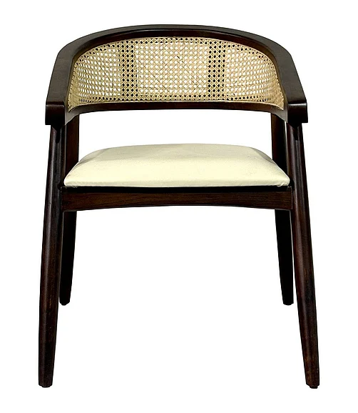 Coast by DK Vista Dining Chair Rattan Work in Dark Walnut 11238