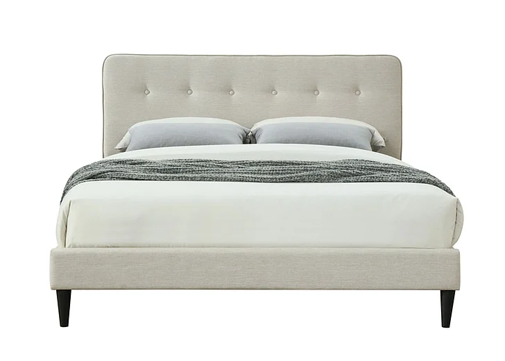 Emma Mason Signature Cedar Grove Upholstered King Bed in a Box in White