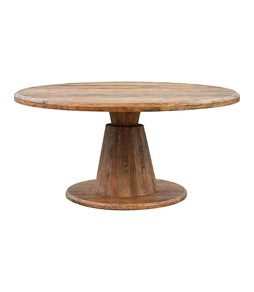 Coast by DK Gulidhall Stacked Base Round Dining Table in Walnut 11346
