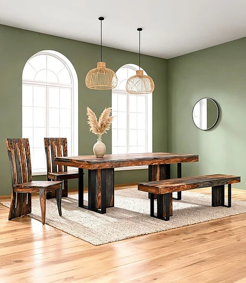 Coast by DK Boulder Ridge 4pc Dining Set in Sierra/ Black Powdercoat
