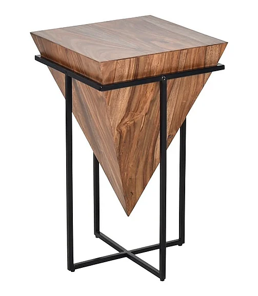 Coast by DK Prism Accent Table in Brownstone 11368