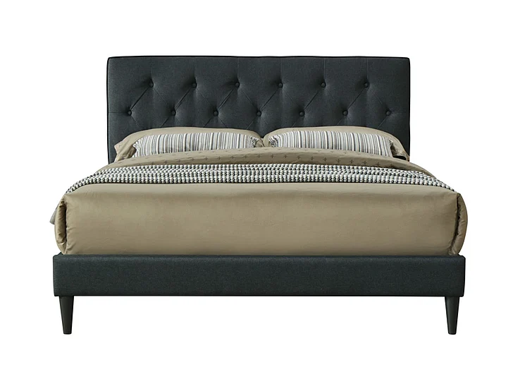 Emma Mason Signature Julia Upholstered Queen Bed in a Box in Black