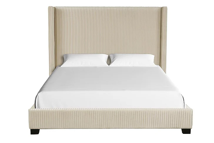 Emma Mason Signature Lisa Upholstered King Bed in a Box in Cream