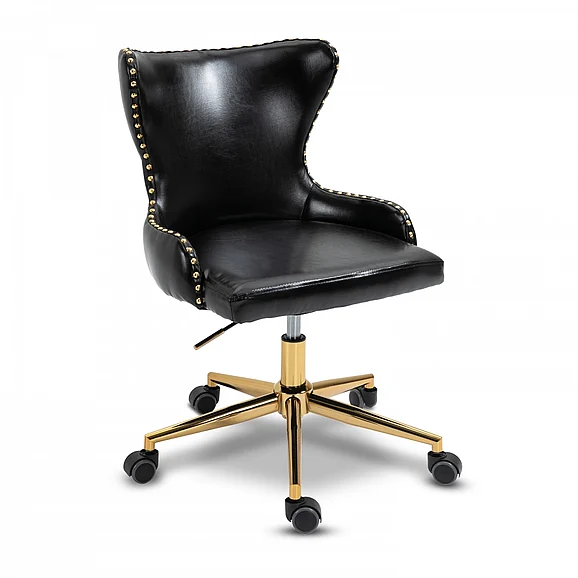 Meridian Hendrix Faux Leather Office Chair in Black Faux Leather 167Black