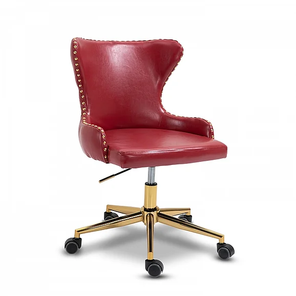 Meridian Hendrix Faux Leather Office Chair in Red Faux Leather 167Red