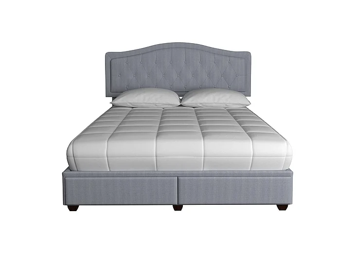 Emma Mason Signature Sally Upholstered King Storage Bed in a Box in Gray