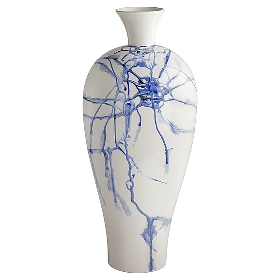 Cyan Design Neos Vase Designed by Seth Vaughn | White | Blue | Black - Large 11926