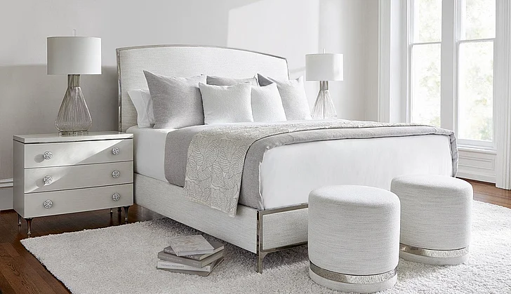 Bernhardt Silhouette 2-Piece Panel Bedroom Set in Eggshell