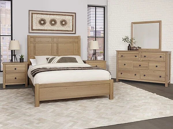 Vaughan-Bassett Custom Express 4pc Architectural Bedroom Set in Clear Oak
