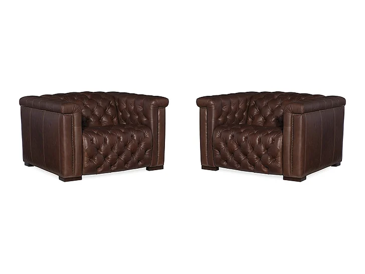 Hooker Furniture Savion Power Leather Motion Recliner in Dark Wood SS434-P1-089 (Set of 2)