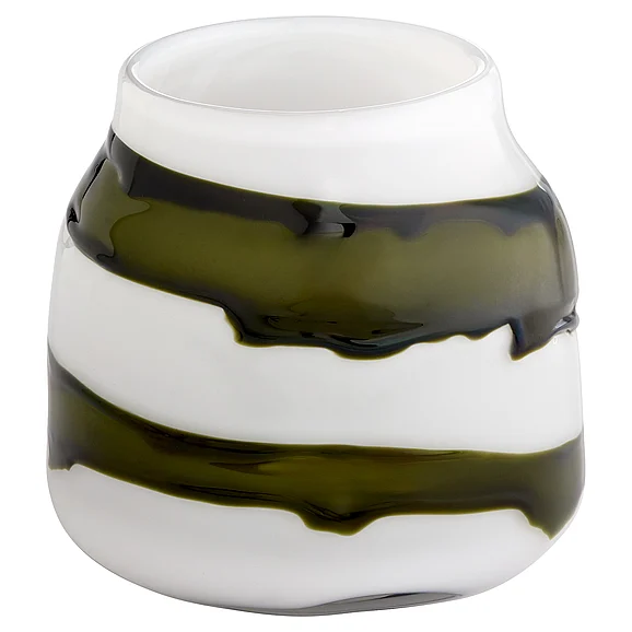 Cyan Design Denali Vase | Iridescent White | Green - Small 12089