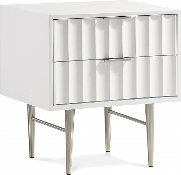 Meridian Modernist Nightstand in White Gloss 802White-NS
