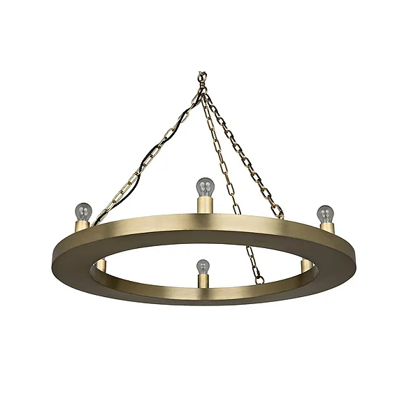 Noir Furniture Ciro Chandelier in Metal with Brass LAMP717MB CLOSEOUT