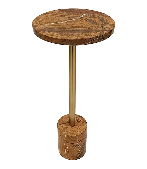 Coast by DK Seren Bidasar Stone Accent Table in Gold 12109