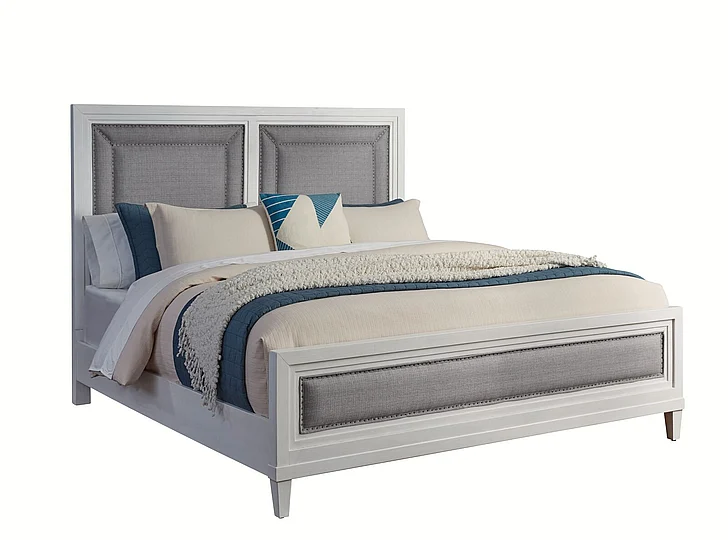American Woodcrafters Dunescape King Upholstered Bed - White 1210-66UPH