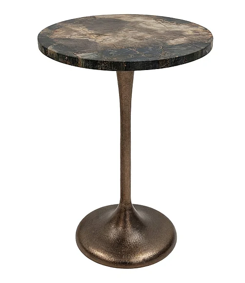 Coast by DK Reeve Fossilised Petrified Wood Accent Table in Copper 12112