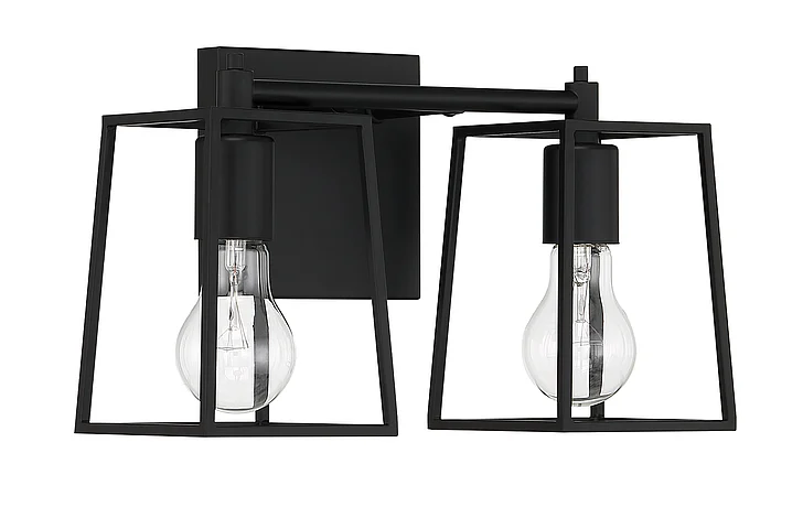 Craftmade Dunn 2 Light Vanity in Flat Black 12113FB2