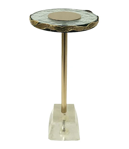 Coast by DK Elowen Crystal Leaf Accent Table in Gold 12117
