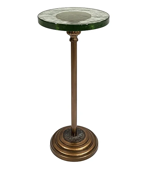 Coast by DK Tide Casted Glass Top Drink Table in Antique 12120