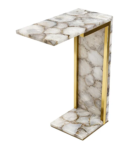 Coast by DK Pearlstone Agate C Table 16X8X24 Inch in Gold 12126