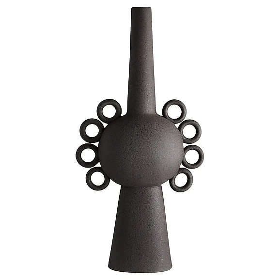 Cyan Design Ringlets Vase | Black - Large 12126