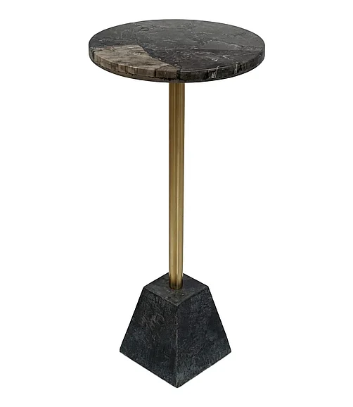Coast by DK Spire Midnight Drink Table in Gold 12130