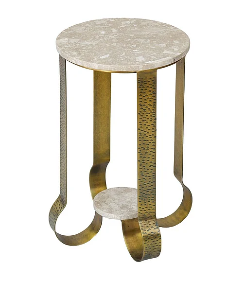 Coast by DK Axiom Side Table in Brass Antique 12141