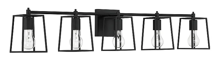 Craftmade Dunn 5 Light Vanity in Flat Black 12141FB5