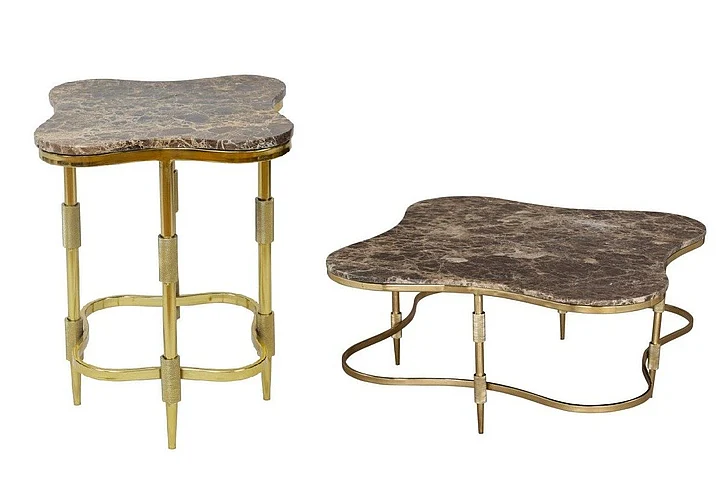 Coast by DK Seraphine 2pc Occasional Living Room Set in Gold