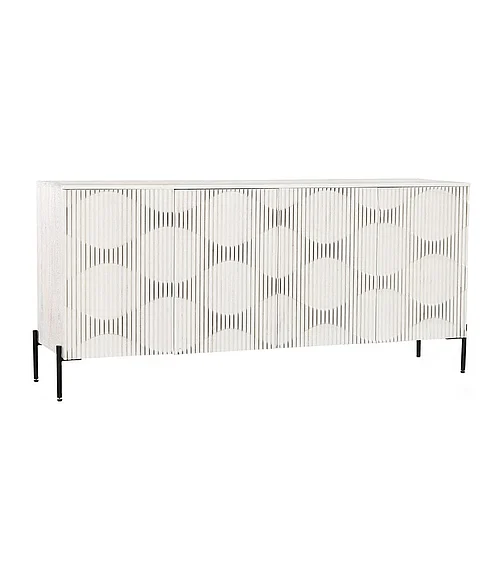 Coast by DK Ripple Moon Sideboard With 4 Door in White Sandwash 12153