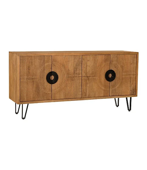 Coast by DK Orbit Sideboard With 4 Door in Nara/ White Distress 12154