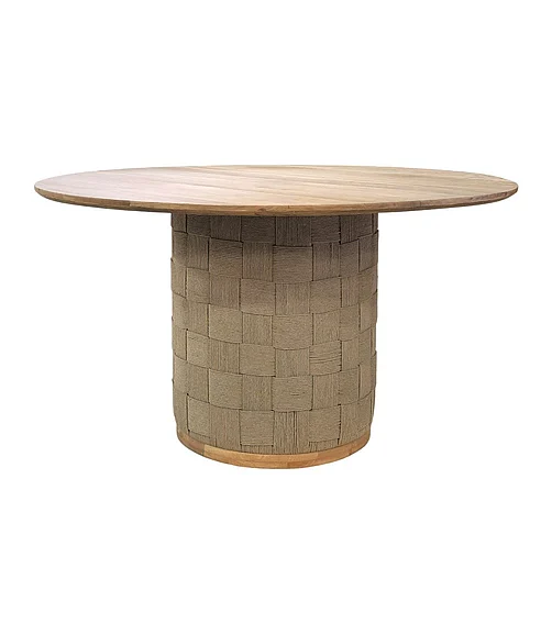 Coast by DK Laguna Loom Dining Table in Wood- Oak Natural/ Rope 12156
